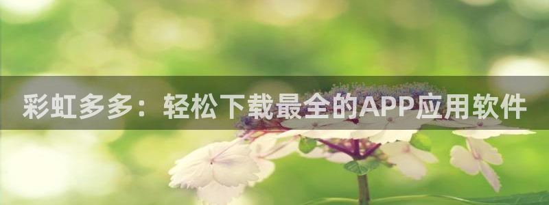 2元彩票平台开户链接：彩虹多多：轻松下载最全的APP应用软件